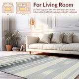Ultra Soft Area Rug, Non Slip, Stain Resistant, Washable Area Rugs for Living Room, Bedroom, Timeless Elegant Warmth Accents(Gray)
