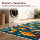 Ultra Soft Area Rug, Non Slip, Stain Resistant, Washable Area Rugs for Living Room, Bedroom, Multicolour Fishing Lure Boys Bedroom Rug(Blue)