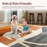 Ultra Soft Area Rug, Non Slip, Stain Resistant, Washable Area Rugs for Living Room, Bedroom, Contemporary Safari Animal Motif(Beige)