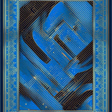 Contemporary Gold Accent Geometry(Blue)