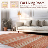 Ultra Soft Area Rug, Non Slip, Stain Resistant, Washable Area Rugs for Living Room, Bedroom, Vibrant Cozy Twisted Accent(Orange)