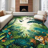 Ultra Soft Area Rug, Non Slip, Stain Resistant, Washable Area Rugs for Living Room, Bedroom, Earthy Neutral Jungle Aesthetic(Green)