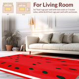 Ultra Soft Area Rug, Non Slip, Stain Resistant, Washable Area Rugs for Living Room, Bedroom, Playful Fruit Pattern Delight(Red)