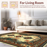Ultra Soft Area Rug, Non Slip, Stain Resistant, Washable Area Rugs for Living Room, Bedroom, Rustic Bear Lodge Bedroom Non-Slip Carpet(Beige)