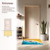 Ultra Soft Area Rug, Non Slip, Stain Resistant, Washable Area Rugs for Living Room, Bedroom, Marine Blue Entryway Stain-Resistant Carpet(Yellow)