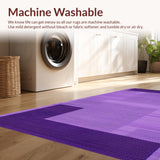 Ultra Soft Area Rug, Non Slip, Stain Resistant, Washable Area Rugs for Living Room, Bedroom, Trendy Textured Colorful Haven(Purple)
