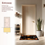 Ultra Soft Area Rug, Non Slip, Stain Resistant, Washable Area Rugs for Living Room, Bedroom, Sporty Modern Graphic Design(Orange)