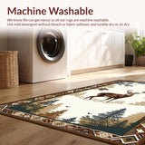 Ultra Soft Area Rug, Non Slip, Stain Resistant, Washable Area Rugs for Living Room, Bedroom, Serene Neutral Wildlife Aesthetic(Beige)