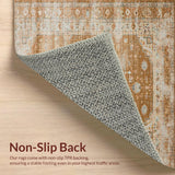 Ultra Soft Area Rug, Non Slip, Stain Resistant, Washable Area Rugs for Living Room, Bedroom, Chic Elegant Geometric Accents(Brown)