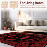 Ultra Soft Area Rug, Non Slip, Stain Resistant, Washable Area Rugs for Living Room, Bedroom, Gothic Silhouette Bat Aesthetic(Black)