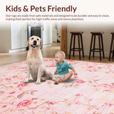 Ultra Soft Area Rug, Non Slip, Stain Resistant, Washable Area Rugs for Living Room, Bedroom, Elegant Cozy Furry Accent(Pink)