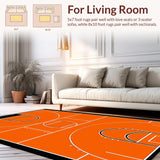 Ultra Soft Area Rug, Non Slip, Stain Resistant, Washable Area Rugs for Living Room, Bedroom, Playful Orange Graphic Design(Orange)