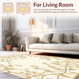 Ultra Soft Area Rug, Non Slip, Stain Resistant, Washable Area Rugs for Living Room, Bedroom, Botanical Bliss Entrance Beige Floral Non Slip Boho Decor(Beige)