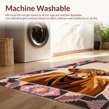 Ultra Soft Area Rug, Non Slip, Stain Resistant, Washable Area Rugs for Living Room, Bedroom, Colorful Rustic Cattle Art Print(Brown)