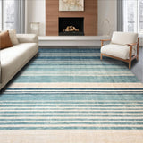 Ultra Soft Area Rug, Non Slip, Stain Resistant, Washable Area Rugs for Living Room, Bedroom, Modern Ombre Stripe Rug, Blue Abstract Design(Blue)