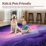 Ultra Soft Area Rug, Non Slip, Stain Resistant, Washable Area Rugs for Living Room, Bedroom, Bold Cosmic Fantasy Texture(Purple)