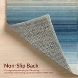 Ultra Soft Area Rug, Non Slip, Stain Resistant, Washable Area Rugs for Living Room, Bedroom, Soft Striped Area Rug: Contemporary Ombre Carpet(Blue)