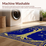 Ultra Soft Area Rug, Non Slip, Stain Resistant, Washable Area Rugs for Living Room, Bedroom, Rustic Geometric Blue Patterns(Blue)