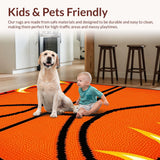 Ultra Soft Area Rug, Non Slip, Stain Resistant, Washable Area Rugs for Living Room, Bedroom, Vivid Black Orange Flame Concept(Orange)