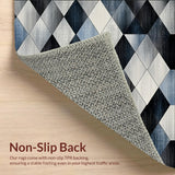 Ultra Soft Area Rug, Non Slip, Stain Resistant, Washable Area Rugs for Living Room, Bedroom, Sleek Modern Geometric Aesthetic(Gray)