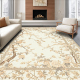Ultra Soft Area Rug, Non Slip, Stain Resistant, Washable Area Rugs for Living Room, Bedroom, Beige Grey Runner Area Non Slip Rubber Backing(Beige)