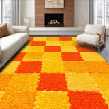 Ultra Soft Area Rug, Non Slip, Stain Resistant, Washable Area Rugs for Living Room, Bedroom, Charming Irregular Shape Accent Piece(Orange)