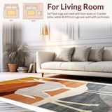 Ultra Soft Area Rug, Non Slip, Stain Resistant, Washable Area Rugs for Living Room, Bedroom, Contemporary Safari Animal Motif(Beige)