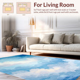 Ultra Soft Area Rug, Non Slip, Stain Resistant, Washable Area Rugs for Living Room, Bedroom, Sky-inspired Soft Blue Aesthetic(Blue)