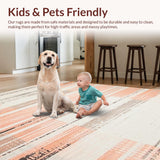 Ultra Soft Area Rug, Non Slip, Stain Resistant, Washable Area Rugs for Living Room, Bedroom, Contemporary Soft Peach Palette(Orange)