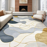 Ultra Soft Area Rug, Non Slip, Stain Resistant, Washable Area Rugs for Living Room, Bedroom, Serene Minimalist Tiled Artwork(Gray)