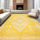 Ultra Soft Area Rug, Non Slip, Stain Resistant, Washable Area Rugs for Living Room, Bedroom, Chic Floral Transitional Elegance(Yellow)