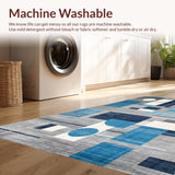 Ultra Soft Area Rug, Non Slip, Stain Resistant, Washable Area Rugs for Living Room, Bedroom, Contemporary Ogee Grey Tones(Gray)