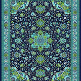 Ultra Soft Area Rug, Non Slip, Stain Resistant, Washable Area Rugs for Living Room, Bedroom, Chic Dark Blue Trellis Style(Blue)