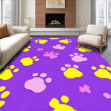 Ultra Soft Area Rug, Non Slip, Stain Resistant, Washable Area Rugs for Living Room, Bedroom, Delightful Soft Paw Print Composition(Purple)
