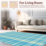 Chic Light Blue Plaid Aesthetic(Blue)
