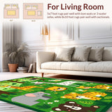 Brightly Colored Plush Cartoon Scene(Green)