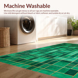 Ultra Soft Area Rug, Non Slip, Stain Resistant, Washable Area Rugs for Living Room, Bedroom, Sophisticated Modern Geometric Appeal(Green)