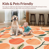 Ultra Soft Area Rug, Non Slip, Stain Resistant, Washable Area Rugs for Living Room, Bedroom, Radiant Cozy Decorative Touch(Orange)