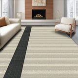 Ultra Soft Area Rug, Non Slip, Stain Resistant, Washable Area Rugs for Living Room, Bedroom, Sleek Black and Beige Stripe Aesthetic(Beige)