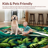 Ultra Soft Area Rug, Non Slip, Stain Resistant, Washable Area Rugs for Living Room, Bedroom, Energetic Green and Black Contrast(Gray)