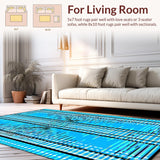 Ultra Soft Area Rug, Non Slip, Stain Resistant, Washable Area Rugs for Living Room, Bedroom, Vibrant Modern Animal Print Flair(Blue)
