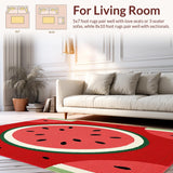 Ultra Soft Area Rug, Non Slip, Stain Resistant, Washable Area Rugs for Living Room, Bedroom, Radiant Festive Fruit Palette(Red)