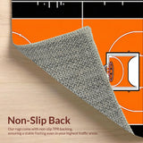 Ultra Soft Area Rug, Non Slip, Stain Resistant, Washable Area Rugs for Living Room, Bedroom, Playful Round Basketball Inspired(Orange)