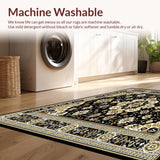 Black and Beige with Luxurious Oriental Medallion Geometric Details(Black)