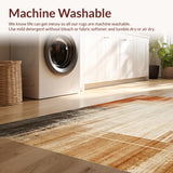 Ultra Soft Area Rug, Non Slip, Stain Resistant, Washable Area Rugs for Living Room, Bedroom, Brown Beige Distressed Kitchen Non Skid Runner(Beige)