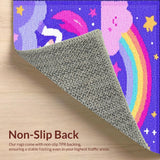 Ultra Soft Area Rug, Non Slip, Stain Resistant, Washable Area Rugs for Living Room, Bedroom, Colorful Fantasy Creature Playground(Purple)