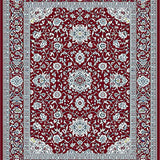 Ultra Soft Area Rug, Non Slip, Stain Resistant, Washable Area Rugs for Living Room, Bedroom, Cozy Lattice Floral Accents(Red)