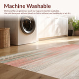 Ultra Soft Area Rug, Non Slip, Stain Resistant, Washable Area Rugs for Living Room, Bedroom, Vintage Inspired Abstract(Pink)
