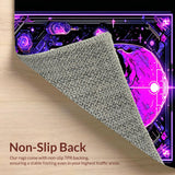 Ultra Soft Area Rug, Non Slip, Stain Resistant, Washable Area Rugs for Living Room, Bedroom, Colorful UV Reactive Elements(Purple)