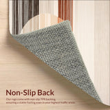 Ultra Soft Area Rug, Non Slip, Stain Resistant, Washable Area Rugs for Living Room, Bedroom, Elegant Round with Interwoven Stripes and Texture(Beige)
